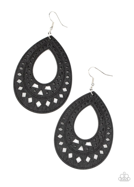 Belize Beauty - Black Earrings - Paparazzi Accessories - Bling On The Jewels By Alyssa and Victoria