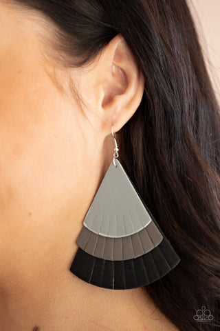 Huge Fanatic - Black Earrings - Paparazzi Accessories - Bling On The Jewels By Alyssa and Victoria