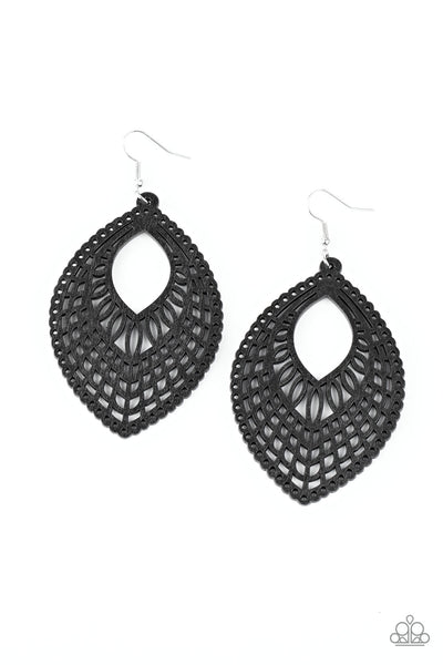 One Beach At A Time - Black Earrings - Paparazzi Accessories - Bling On The Jewels By Alyssa and Victoria