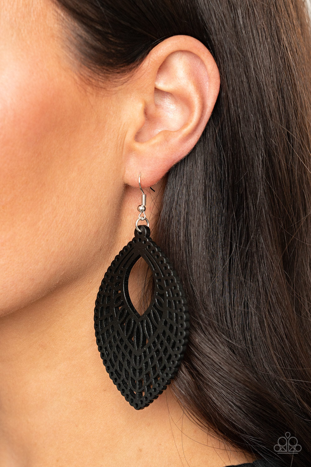 One Beach At A Time - Black Earrings - Paparazzi Accessories - Bling On The Jewels By Alyssa and Victoria