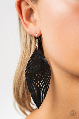 Wherever The Wind Takes Me - Black Earrings - Paparazzi Accessories - Bling On The Jewels By Alyssa and Victoria