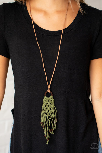 It’s Beyond MACRAME! - Green Necklace - Paparazzi Accessories - Bling On The Jewels By Alyssa and Victoria