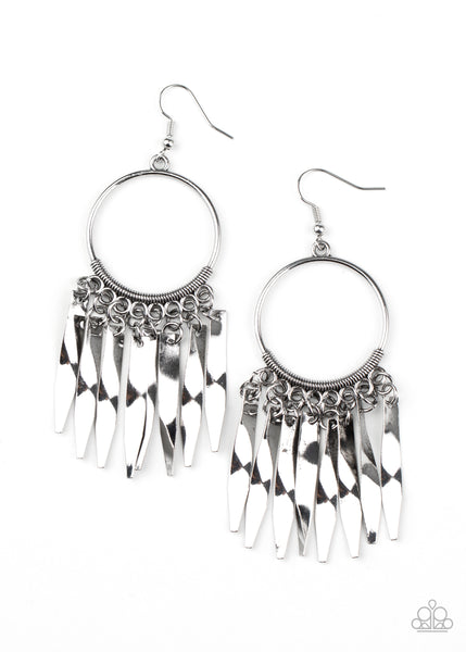 Let GRIT Be! - Silver Earrings - Paparazzi Accessories - Bling On The Jewels By Alyssa and Victoria