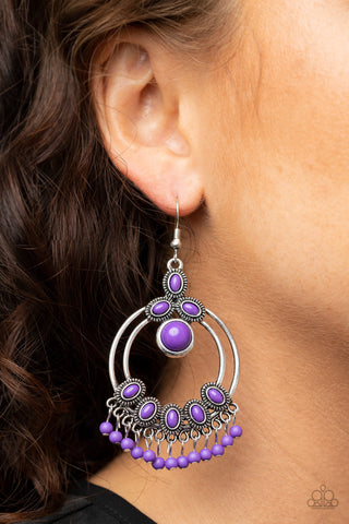 Palm Breeze - Purple Earrings - Paparazzi Accessories - Bling On The Jewels By Alyssa and Victoria