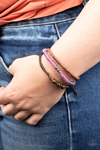 Totally Tiki - Purple Bracelet - Paparazzi Accessories - Bling On The Jewels By Alyssa and Victoria