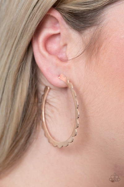 Radiant Ridges - Rose Gold Earrings - Paparazzi Accessories - Bling On The Jewels By Alyssa and Victoria