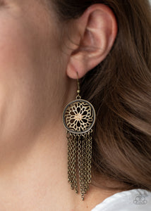 Blissfully Botanical - Brass Earrings - Paparazzi Accessories - Bling On The Jewels By Alyssa and Victoria