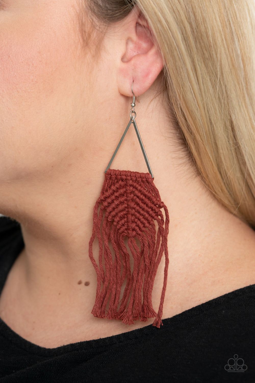 Macrame Jungle - Brown Earrings - Paparazzi Accessories - Bling On The Jewels By Alyssa and Victoria