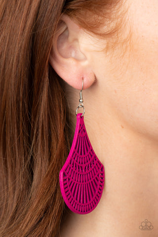 Tropical Tempest - Pink Earrings - Paparazzi Accessories - Bling On The Jewels By Alyssa and Victoria