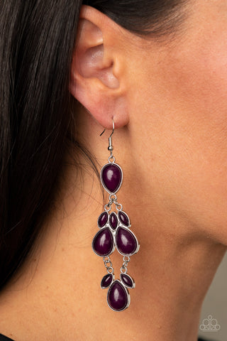 Superstar Social - Purple Earrings - Paparazzi Accessories - Bling On The Jewels By Alyssa and Victoria