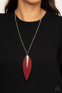 Quill Quest - Red Necklace - Paparazzi Accessories - Bling On The Jewels By Alyssa and Victoria