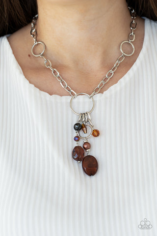 Lay Down Your CHARMS - Brown Necklace - Paparazzi Accessories - Bling On The Jewels By Alyssa and Victoria