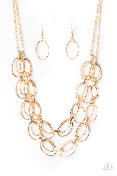 Status Quo - Gold Necklace - Paparazzi Accessories - Bling On The Jewels By Alyssa and Victoria