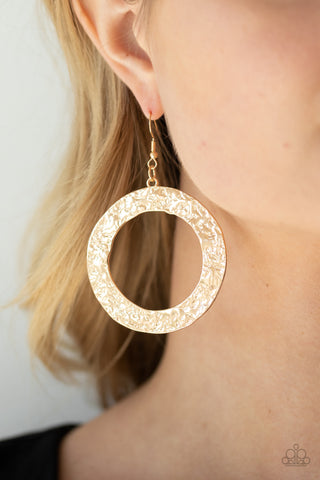 PRIMAL Meridian - Gold Earrings - Paparazzi Accessories - Bling On The Jewels By Alyssa and Victoria