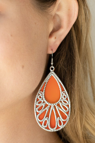 Loud and Proud - Orange Earrings - Paparazzi Accessories - Bling On The Jewels By Alyssa and Victoria