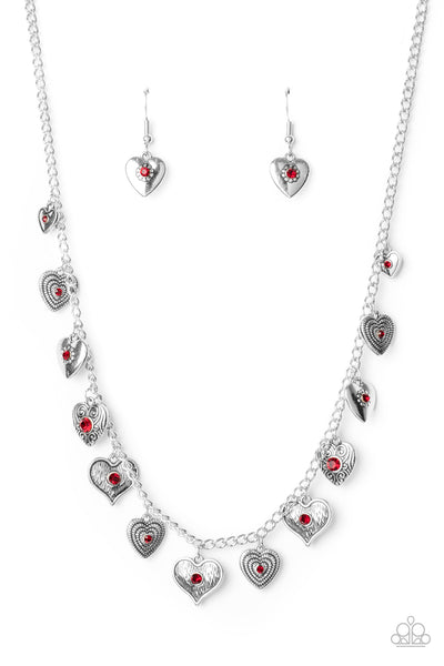 Lovely Lockets - Red Necklace - Paparazzi Accessories - Bling On The Jewels By Alyssa and Victoria