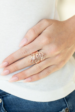 Voluptuous Vines - Rose Gold Ring - Paparazzi Accessories - Bling On The Jewels By Alyssa and Victoria