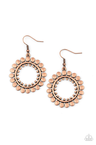 Radiating Radiance - Copper Earrings - Paparazzi Accessories - Bling On The Jewels By Alyssa and Victoria