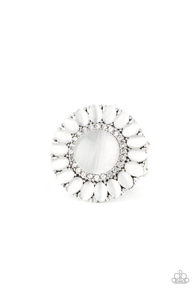 Elegantly Eden - White Ring - Paparazzi Accessories - Bling On The Jewels By Alyssa and Victoria