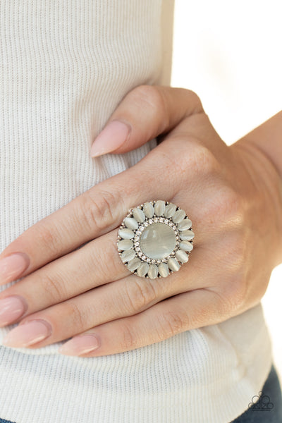 Elegantly Eden - White Ring - Paparazzi Accessories - Bling On The Jewels By Alyssa and Victoria