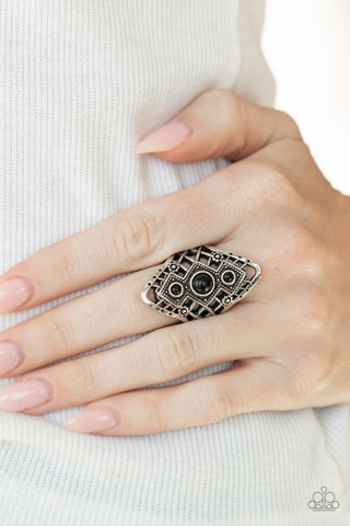 Desert Dreamland - Black Ring - Paparazzi Accessories - Bling On The Jewels By Alyssa and Victoria