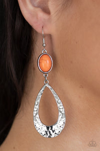 Badlands Baby - Orange Earrings - Paparazzi Accessories - Bling On The Jewels By Alyssa and Victoria