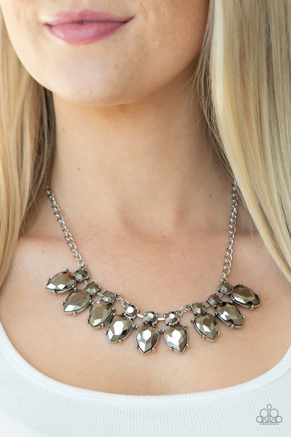 Extra Enticing - Silver Necklace - Paparazzi Accessories - Bling On The Jewels By Alyssa and Victoria