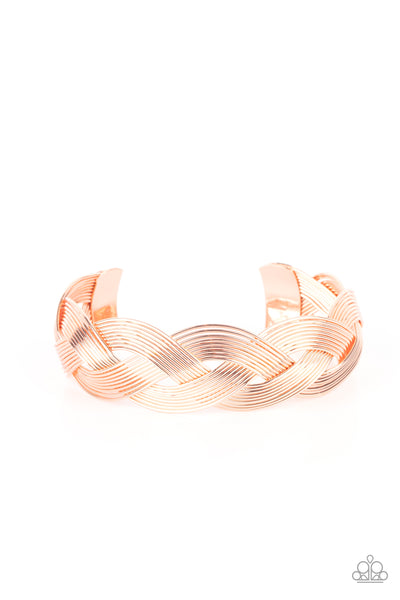 Woven Wonder - Copper Bracelet - Paparazzi Accessories - Bling On The Jewels By Alyssa and Victoria