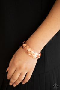 Woven Wonder - Copper Bracelet - Paparazzi Accessories - Bling On The Jewels By Alyssa and Victoria