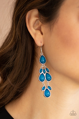 Superstar Social - Blue Earrings - Paparazzi Accessories - Bling On The Jewels By Alyssa and Victoria