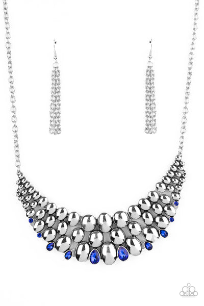 Powerhouse Party - Blue Necklace - Paparazzi Accessories - Bling On The Jewels By Alyssa and Victoria