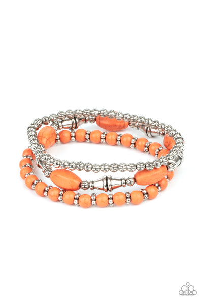 Sahara Sanctuary - Orange Bracelet - Paparazzi Accessories - Bling On The Jewels By Alyssa and Victoria