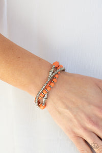 Sahara Sanctuary - Orange Bracelet - Paparazzi Accessories - Bling On The Jewels By Alyssa and Victoria