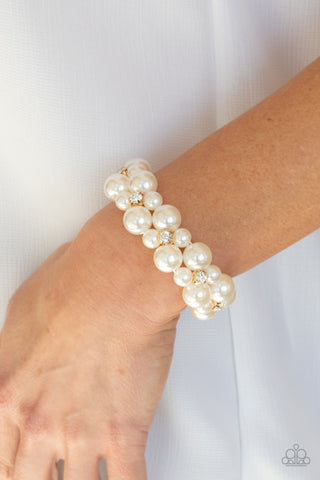 Flirt Alert - Gold Bracelet - Paparazzi Accessories - Bling On The Jewels By Alyssa and Victoria