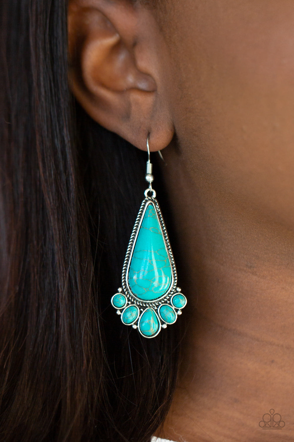 Rural Recluse - Blue Earrings - Paparazzi Accessories - Bling On The Jewels By Alyssa and Victoria