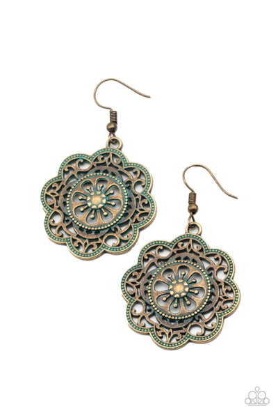 Western Mandalas - Brass Earrings - Paparazzi Accessories - Bling On The Jewels By Alyssa and Victoria