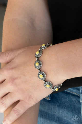 Springtime Special - Yellow Bracelet - Paparazzi Accessories - Bling On The Jewels By Alyssa and Victoria