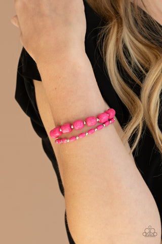 Colorfully Country - Pink Bracelet - Paparazzi Accessories - Bling On The Jewels By Alyssa and Victoria