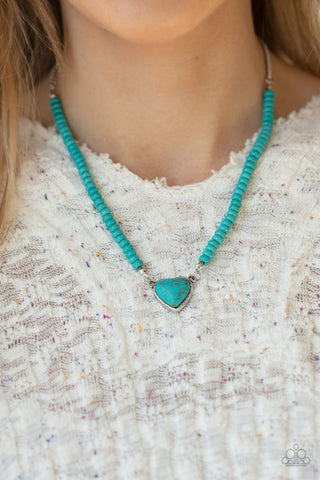 Country Sweetheart - Blue Necklace - Paparazzi Accessories - Bling On The Jewels By Alyssa and Victoria