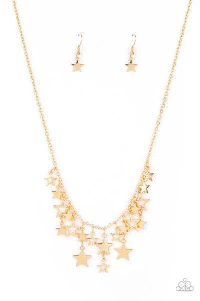 Stellar Stardom - Gold Necklace - Paparazzi Accessories - Bling On The Jewels By Alyssa and Victoria