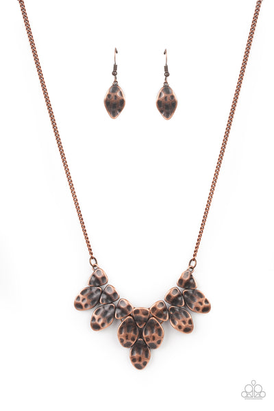 Rustic Smolder - Copper Necklace - Paparazzi Accessories - Bling On The Jewels By Alyssa and Victoria