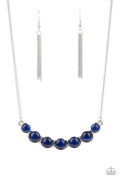 Serenely Scalloped - Blue Necklace - Paparazzi Accessories - Bling On The Jewels By Alyssa and Victoria