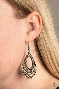 Organically Opulent - Brass Earrings - Paparazzi Accessories - Bling On The Jewels By Alyssa and Victoria