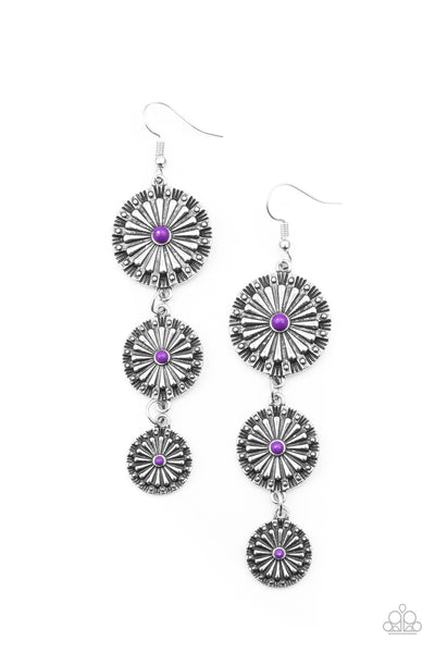 Festively Floral - Purple Earrings - Paparazzi Accessories - Bling On The Jewels By Alyssa and Victoria