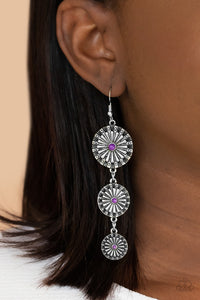 Festively Floral - Purple Earrings - Paparazzi Accessories - Bling On The Jewels By Alyssa and Victoria