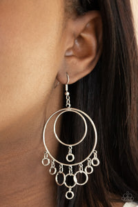 Roundabout Radiance - Silver Earrings - Paparazzi Accessories - Bling On The Jewels By Alyssa and Victoria