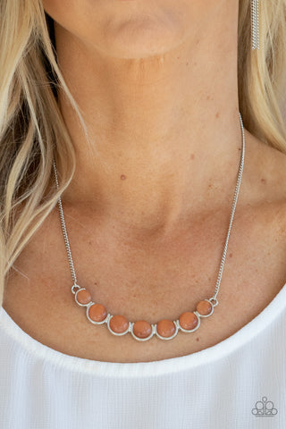 Serenely Scalloped - Orange Necklace - Paparazzi Accessories - Bling On The Jewels By Alyssa and Victoria