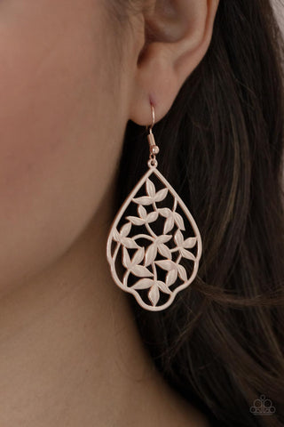 Taj Mahal Gardens - Rose Gold Earrings - Paparazzi Accessories - Bling On The Jewels By Alyssa and Victoria