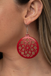 Mandala Meadow - Red Earrings - Paparazzi Accessories - Bling On The Jewels By Alyssa and Victoria