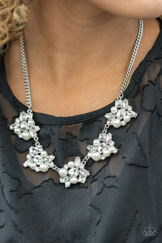 HEIRESS of Them All - White Necklace - Paparazzi Accessories - Bling On The Jewels By Alyssa and Victoria